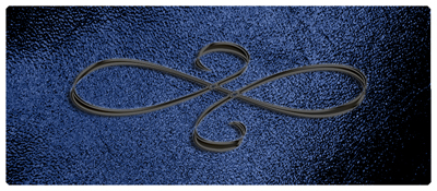 DNSEMP-L-601-BK-SH-BL Black Scroll Shimmer Blue